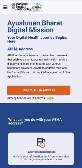 Online OPD Registration in Govt Hospital abha mobile app